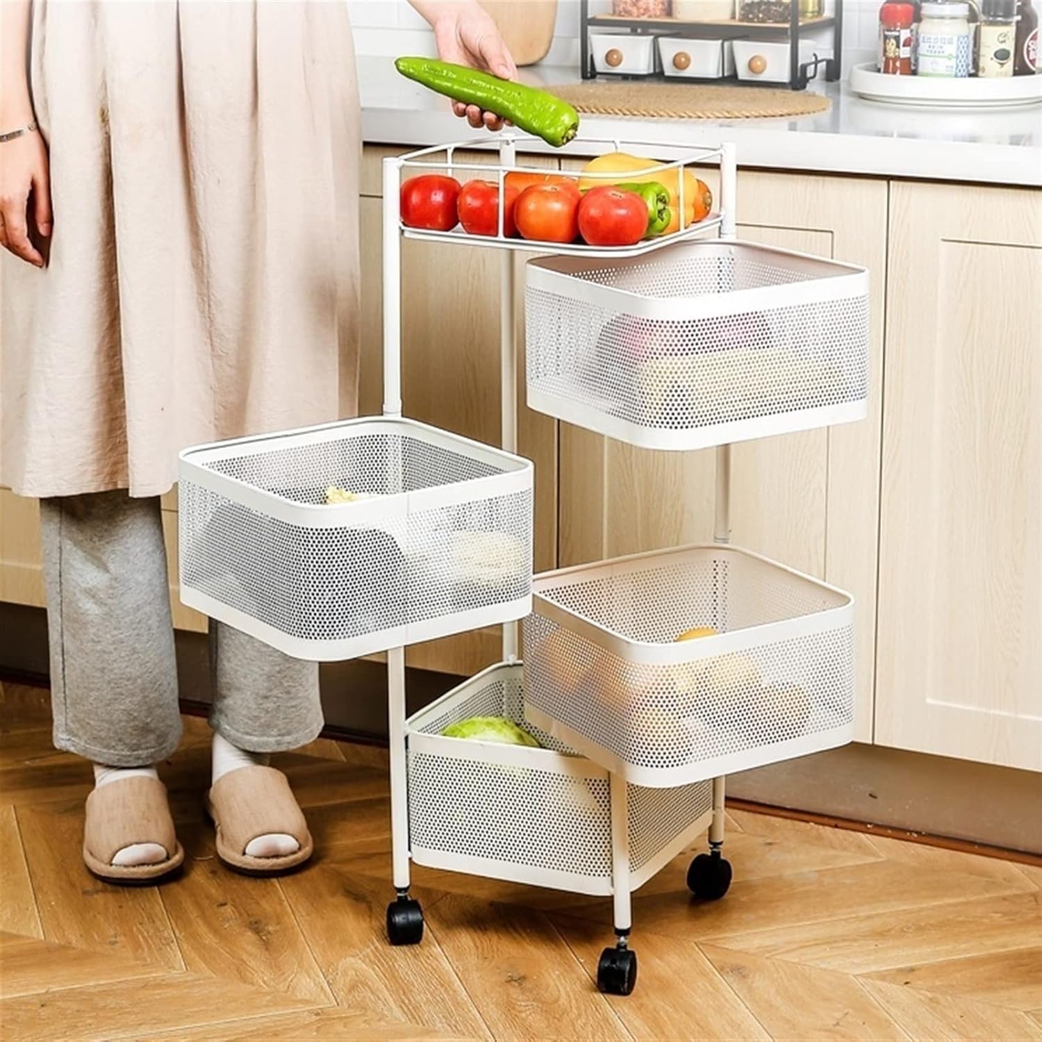 Suporte giratório de armazenamento para cozinha multifuncional 360°