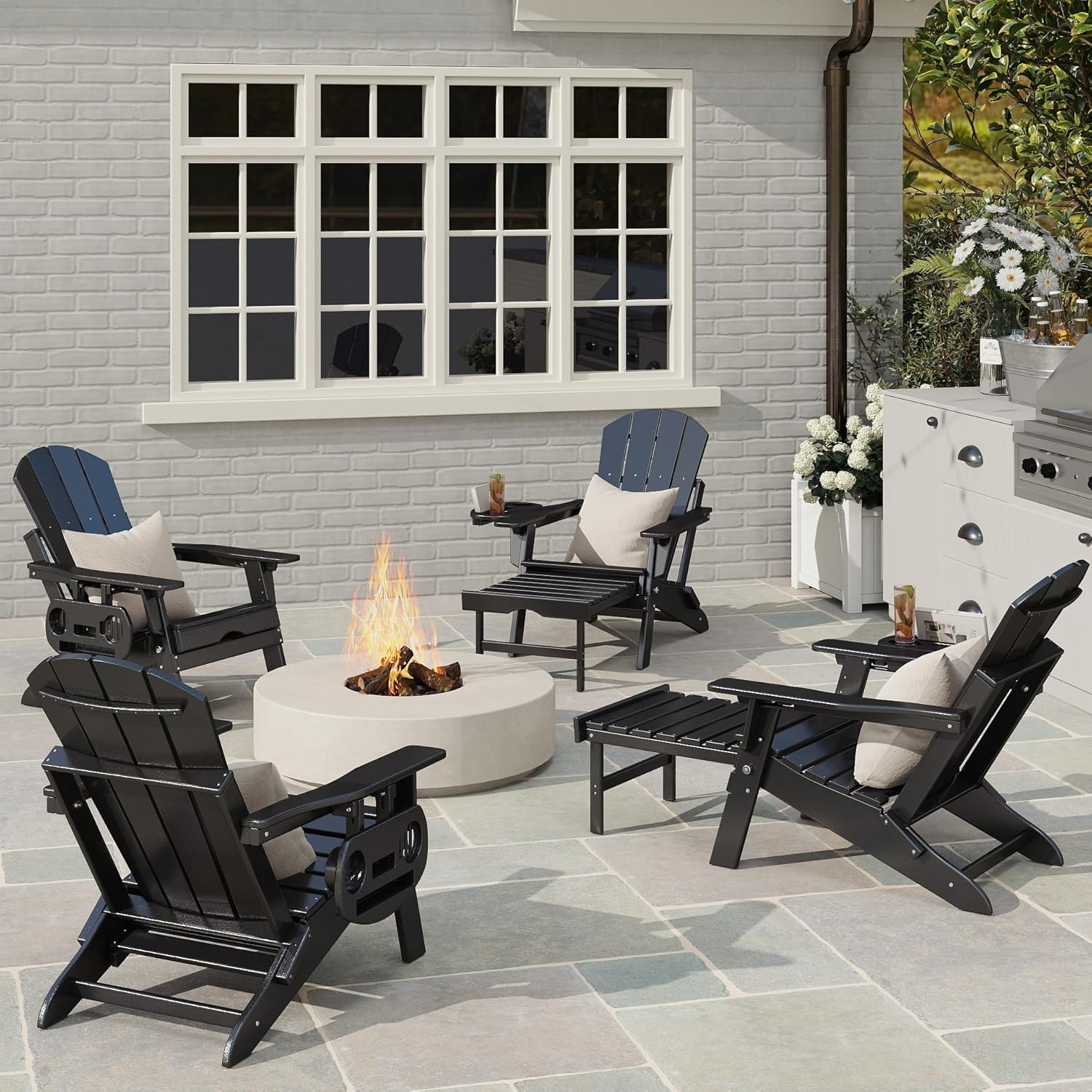 2 Cadeira Adirondack Dobrável Ajustável e Retrátil