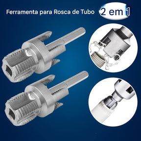 Conjunto de 2 Peças para Rosquear Tubos