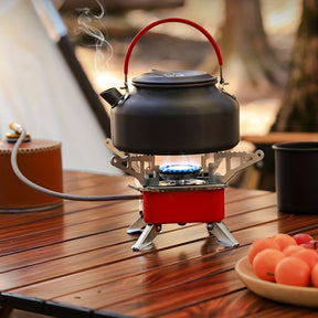 Fogão de Camping Portátil em Aço Inoxidável com Ignição Elétrica