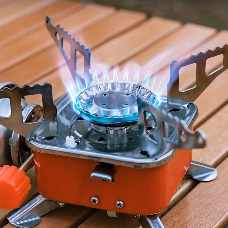 Fogão de Camping Portátil em Aço Inoxidável com Ignição Elétrica