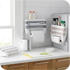 Organizador de Rolos Com Suportes e Cortador Integrado / Organização e Praticidade Sem Furos na Sua Cozinha!