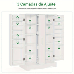 Armário de Despensa de 47 Polegadas com Gaveta