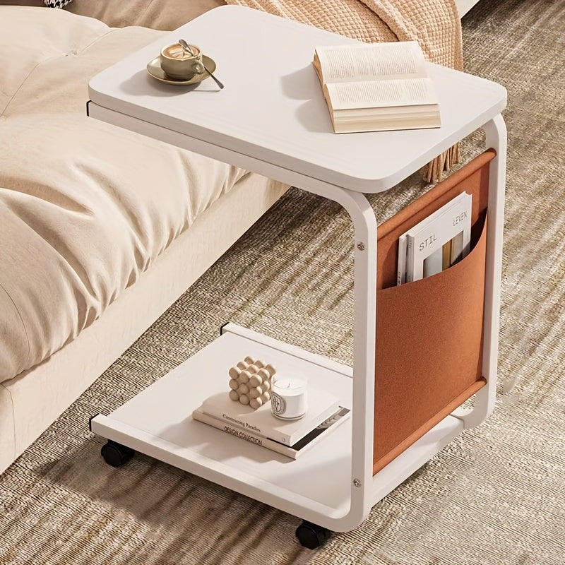 Mesa Lateral Elegante e Sofisticada com Rodas