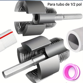 Conjunto de 2 Peças para Rosquear Tubos