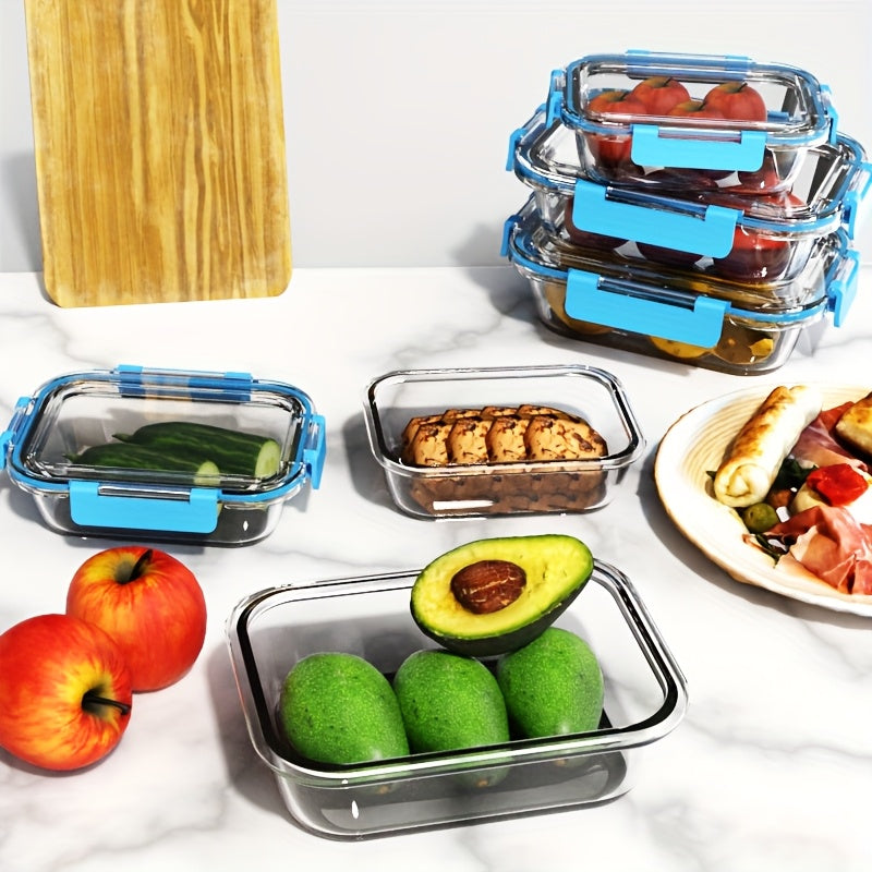 Conjunto Empilhável de 20 Recipientes para Alimentos em Vidro (10 Tampas + 10 Recipientes) - Preparação de Refeições e Despensa Multifuncional. com Tampas Herméticas, Seguro para Forno, Micro-ondas, Geladeira e Máquina de Lavar Louça. Design Durável que E