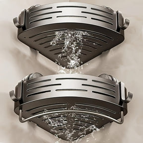 Conjunto de 2 Cestos Triangulares de Ventosa para o Banheiro