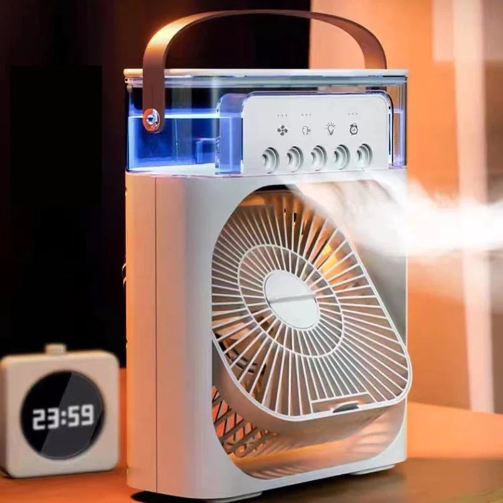 TurboCool – Ventilador Umidificador Portátil Silencioso e Recarregável