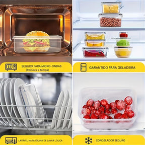 48 Peças de Caixas para Conservação (24 Tampa + 24 Recipientes), Reutilizáveis, Impermeáveis, Uso em Micro-ondas e Lava-louças, Ideal para Frutas, Legumes, Grãos de Café Seco, Açúcar, Restaurante, Cozinha, Transporte de Alimentos - Tubs