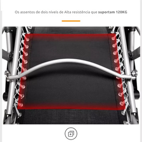 OrtoComfort© Max – Cadeira Dobrável Super Reforçada (150kg) + Brindes