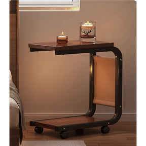 Mesa Lateral Elegante e Sofisticada com Rodas