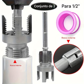 Conjunto de 2 Peças para Rosquear Tubos