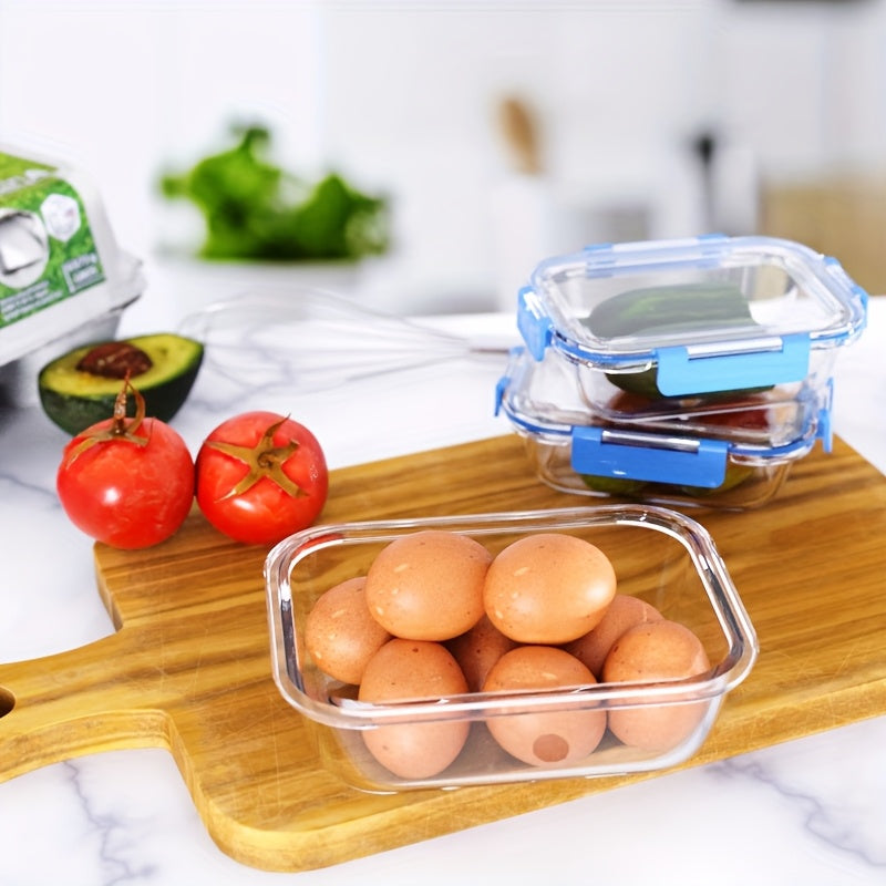 Conjunto Empilhável de 20 Recipientes para Alimentos em Vidro (10 Tampas + 10 Recipientes) - Preparação de Refeições e Despensa Multifuncional. com Tampas Herméticas, Seguro para Forno, Micro-ondas, Geladeira e Máquina de Lavar Louça. Design Durável que E