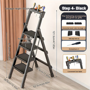 Escada Dobrável Multifuncional Espessada, 3-níveis/4-níveis + 1 Ano de Garantia