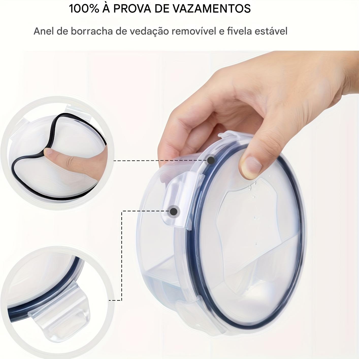 48 Peças de Caixas para Conservação (24 Tampa + 24 Recipientes), Reutilizáveis, Impermeáveis, Uso em Micro-ondas e Lava-louças, Ideal para Frutas, Legumes, Grãos de Café Seco, Açúcar, Restaurante, Cozinha, Transporte de Alimentos - Tubs
