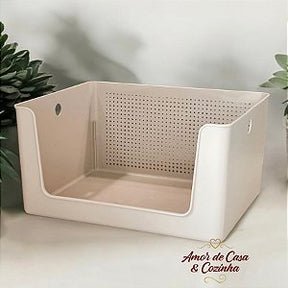 CESTO ORGANIZADOR FLOW BEGE 34X27X13CM