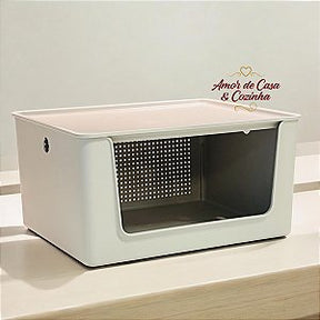 CESTO ORGANIZADOR FLOW BEGE 34X27X13CM