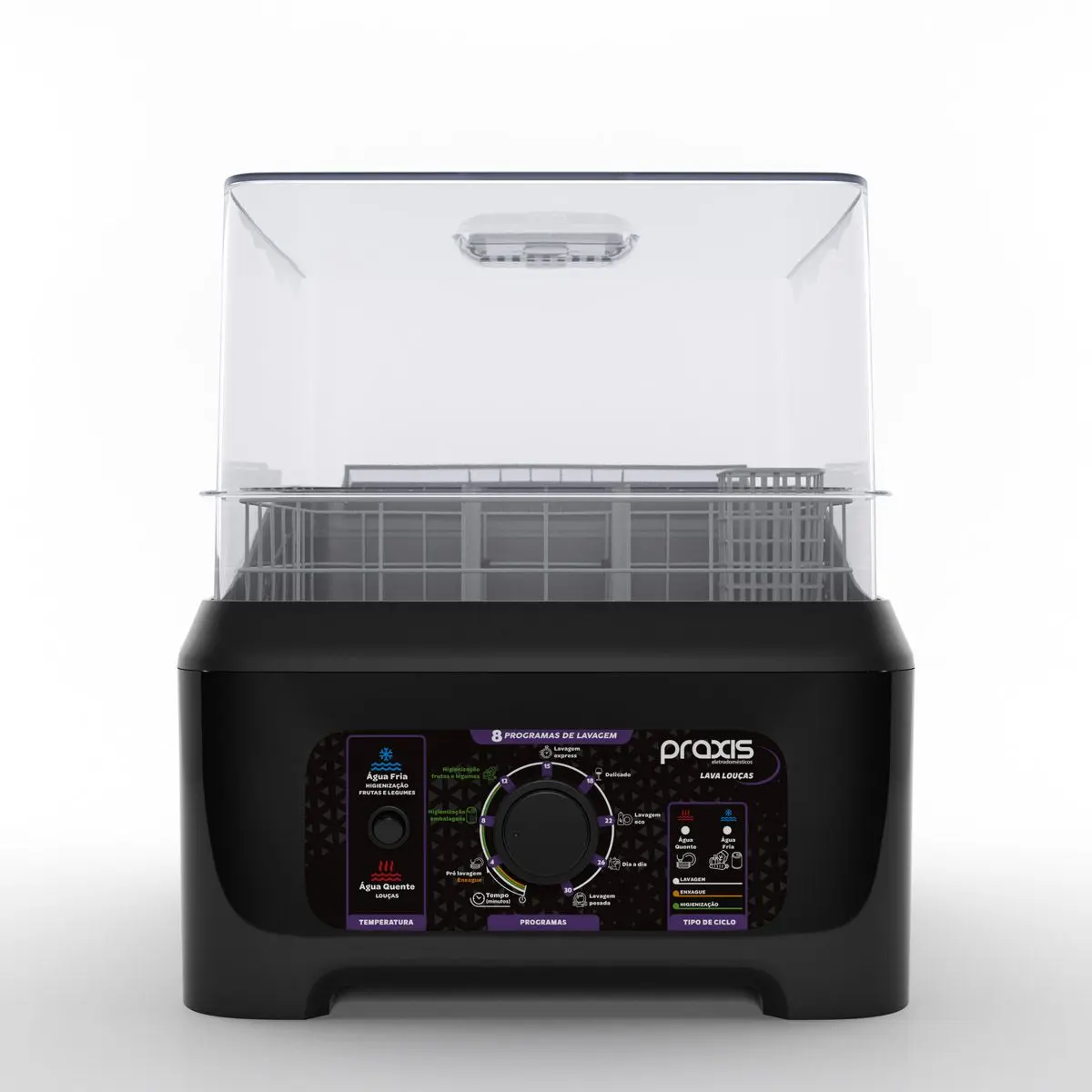 Lava‑louças Portátil com 8 Programas e 3 L de Capacidade – Praxis Original™