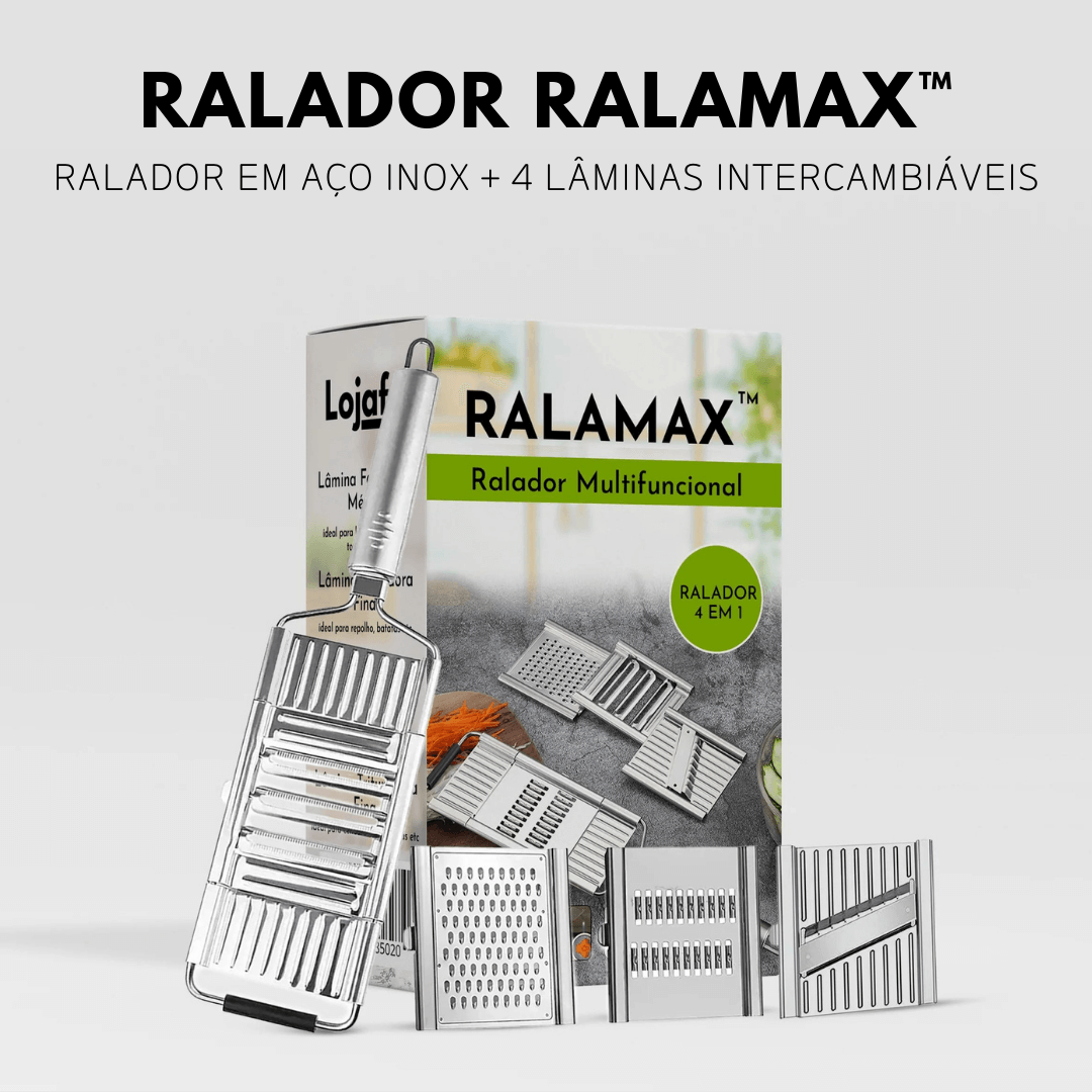 RalaMAX™ - Ralador Multiuso Em Aço Inox + 4 Lâminas + Brinde Exclusivo
