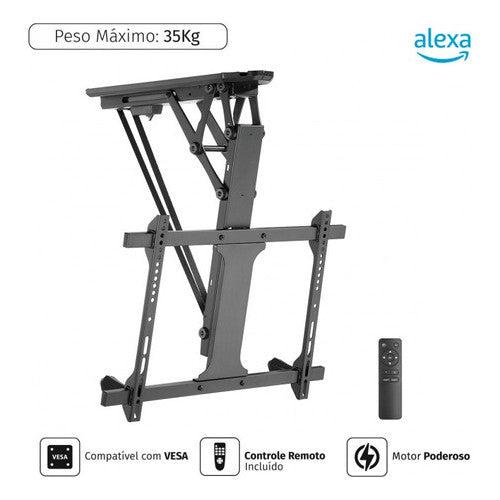 Suporte Motorizado De Teto Para Tv De 32 A 70 Compativel com Alexa Plmstm01A Pcyes
